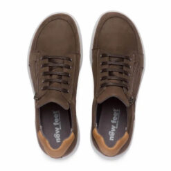 New Feet John Sneakers med dragkedja Brun ovanifrån