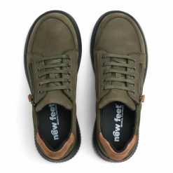 New Feet Snörsko Grön med dragkedja ovanifrån