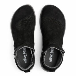 New Feet Estelle Känga med dubbla dragkedjor Svart ovanifrån