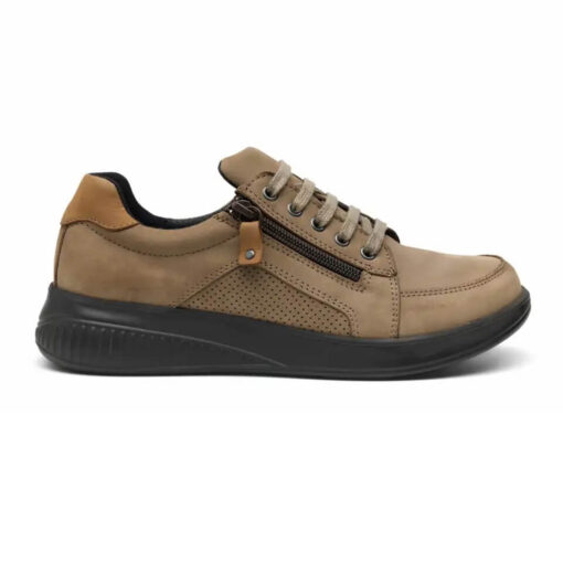New Feet Helen Sneakers med dragkedja Sand från sidan