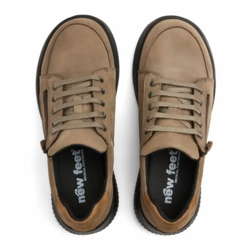 New Feet Helen Sneakers med dragkedja Sand ovanifrån