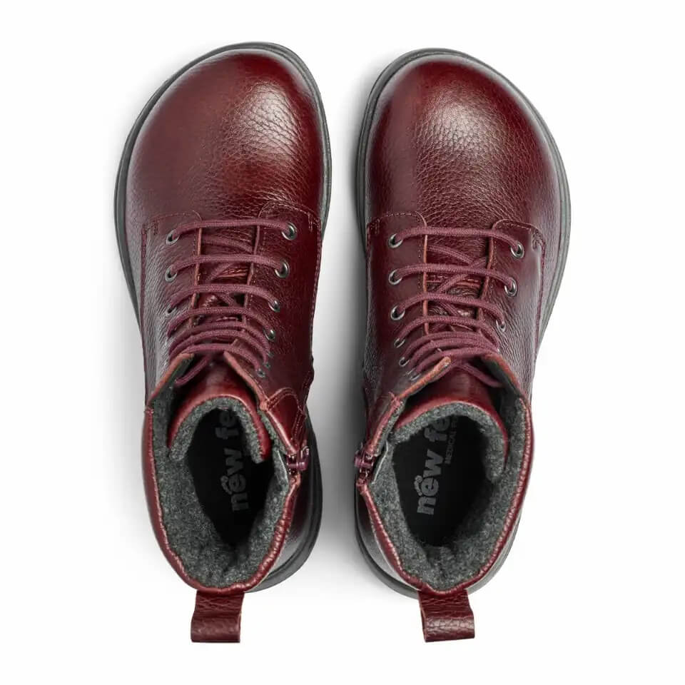 New Feet Olivia Kängor Vinröda ovanifran