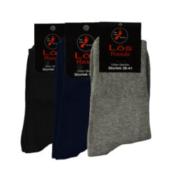 Markoma 3-pack Bomullsstrumpor Lös Resår Mörk Mix